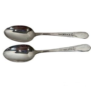 Original Rogers Wm Rogers Silverplate Pricilla Lady Ann Dinner Spoons Set of 2